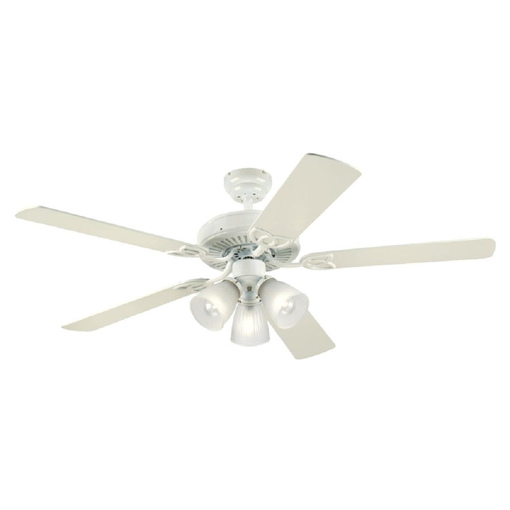 Westinghouse 72364 Vintage Ceiling Fan, White, 52 Inch