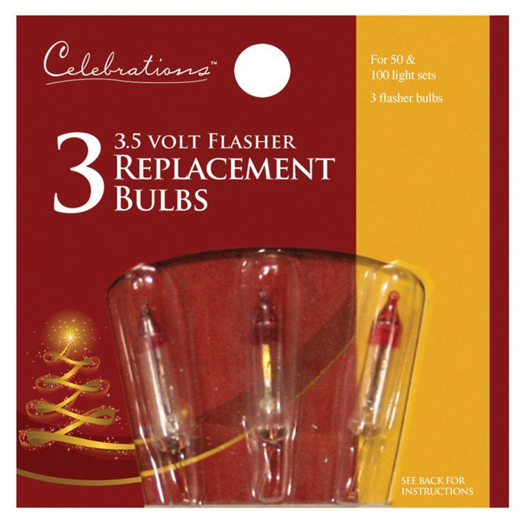 Celebrations 1127-71 Mini Flasher Replacement Bulbs, 3.5 V, Multi-Color