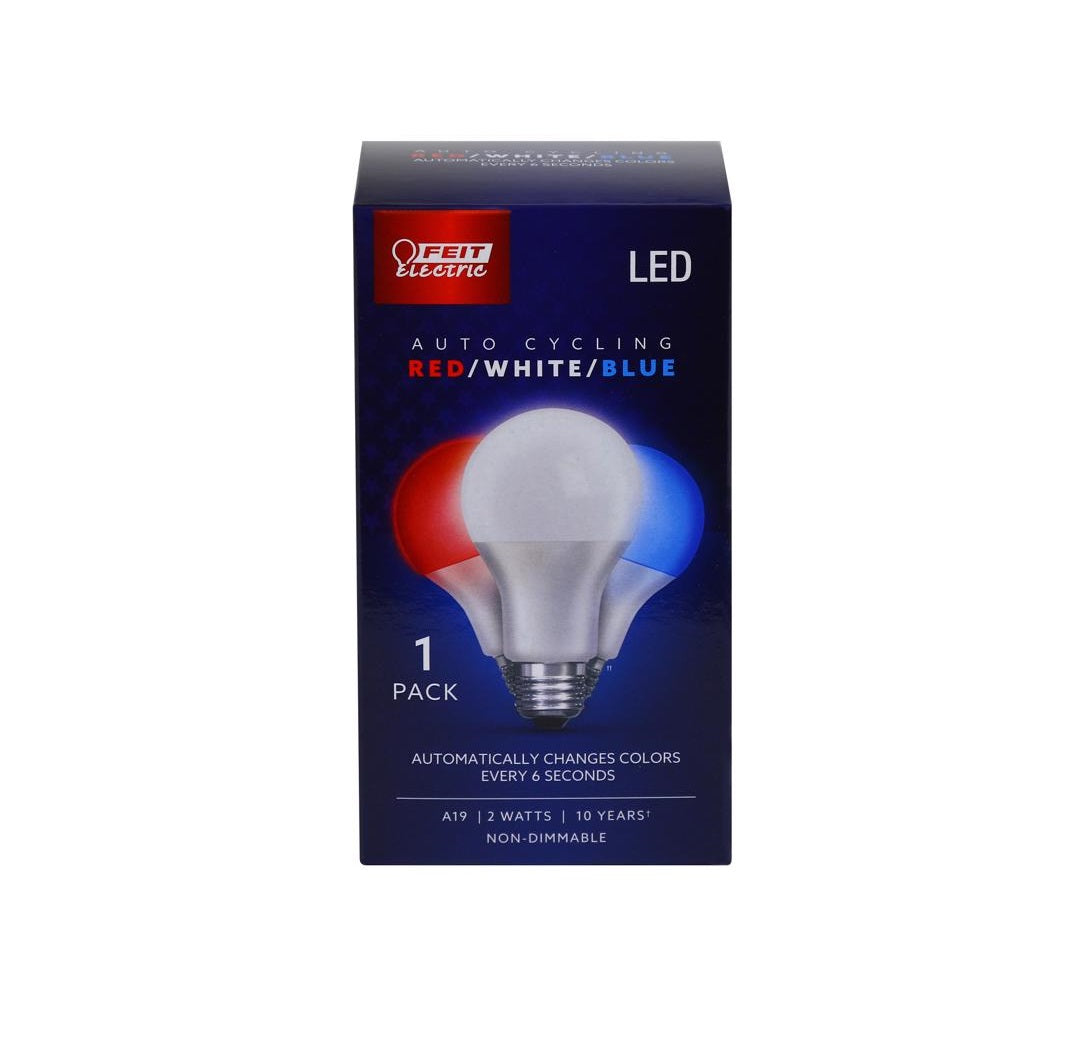 Feit Electric A19/RBW/LED/36 A19 Auto Cycling LED Bulb, 2 W