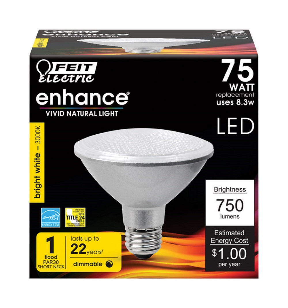Feit Electric PAR30SDM/930CA PAR30 LED Bulb, Bright White, 750 lumens, 8.3 watts