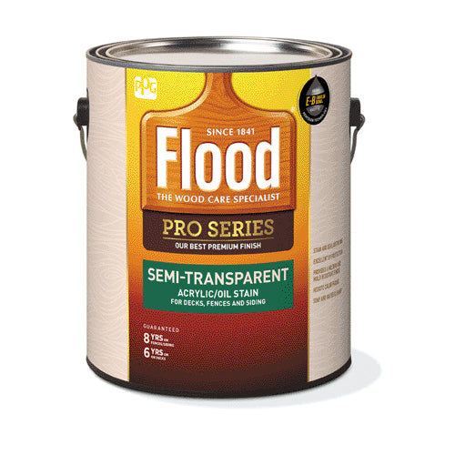 Flood FLD813-01 Pro Series Semi-Transparent Acrylic / Oil Stain, Cedar, 1 Gallon