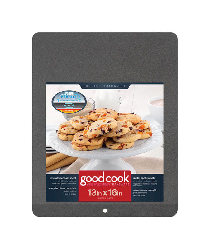 Good Cook 4223 Nonstick Baking Sheet, Aluminum, Grey, 13" x 16"