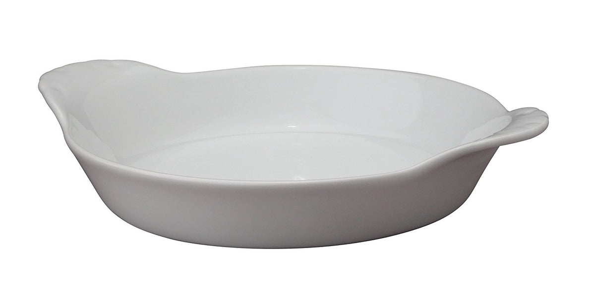 HIC 98047 Porcelain Oval Au Gratin Dish, 12-1/2"