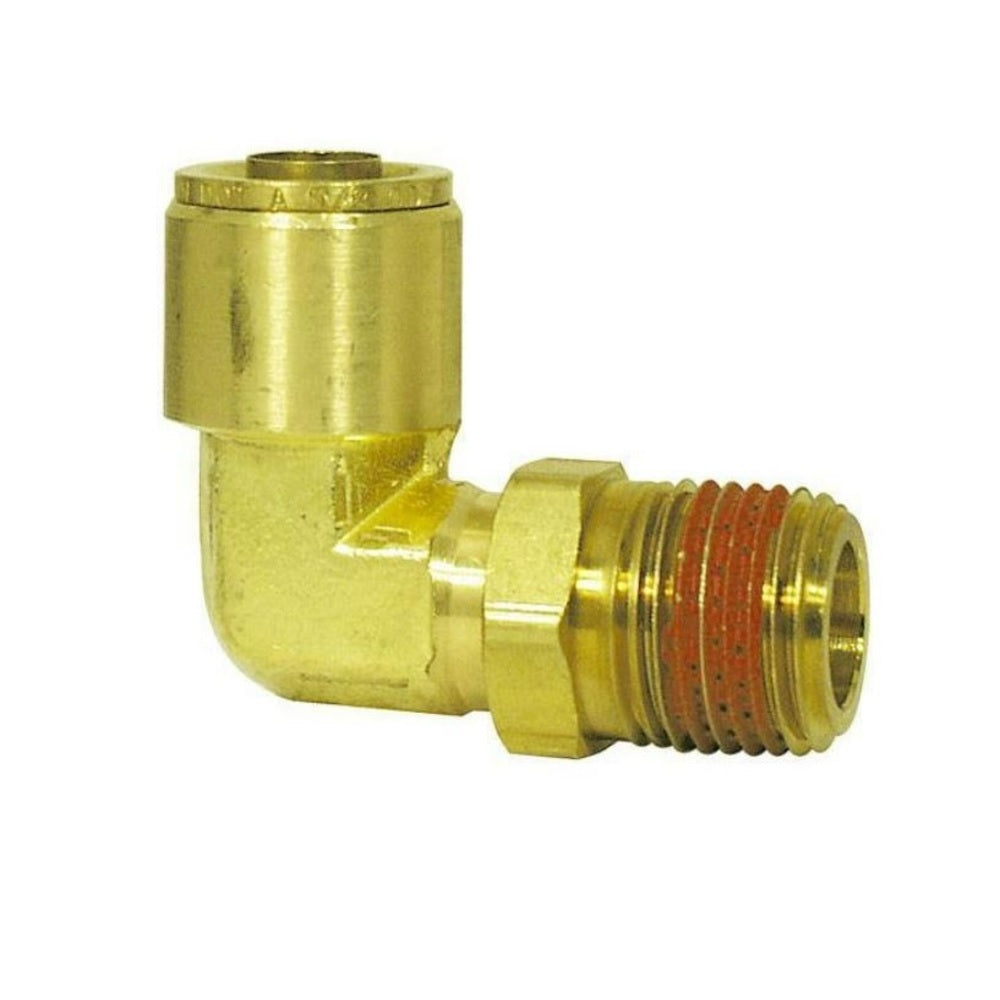 Imperial 91234 Air Brake Push-To-Connect Male Elbow, Brass, Per Package Of 5