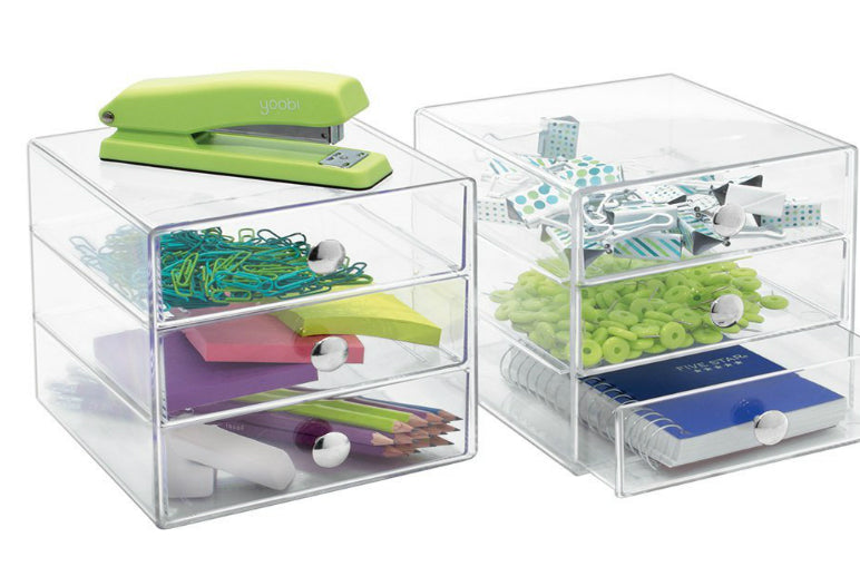 interDesign 13.8-in x 10.6-in Clear Plastic Drawer Organizer in the Drawer  Organizers department at
