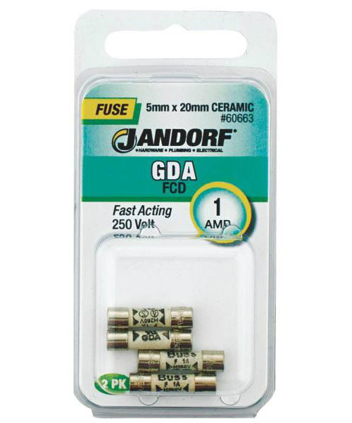 Jandorf 60663 GDA Ceramic Tube Fuse, 1 Amp
