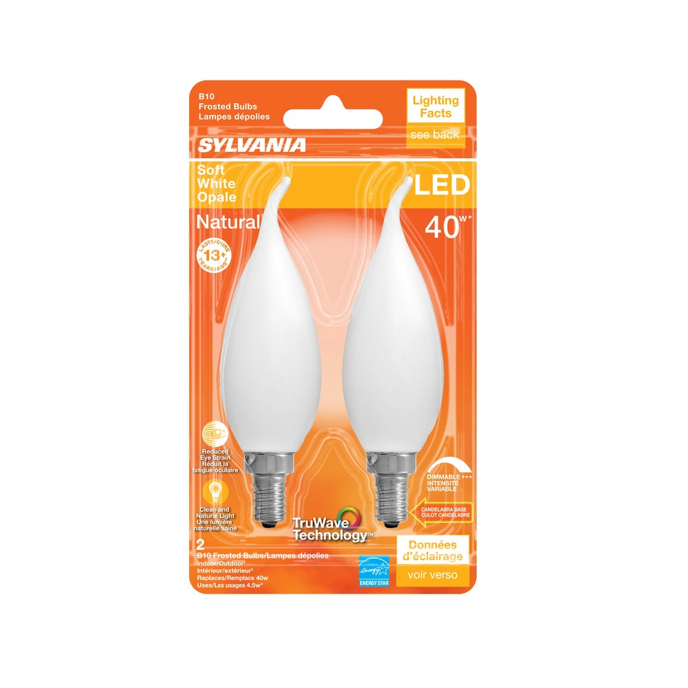 Sylvania 40779 B10 Soft White LED Bulb, 40 Watt, 2 pk