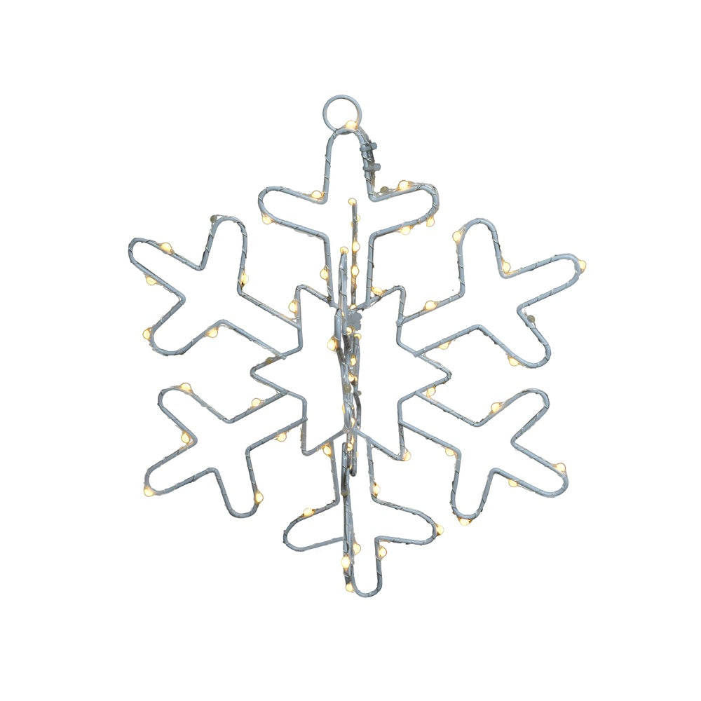 Celebrations MICB-BOHSN-WWTA LED Hanging Decor Snowflake, 12"