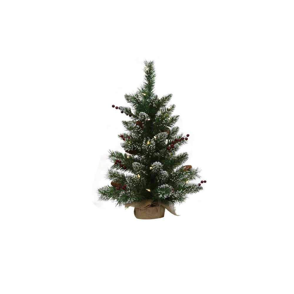 Celebrations T20-56-35LW Bristle Pine Christmas Tree, 24"