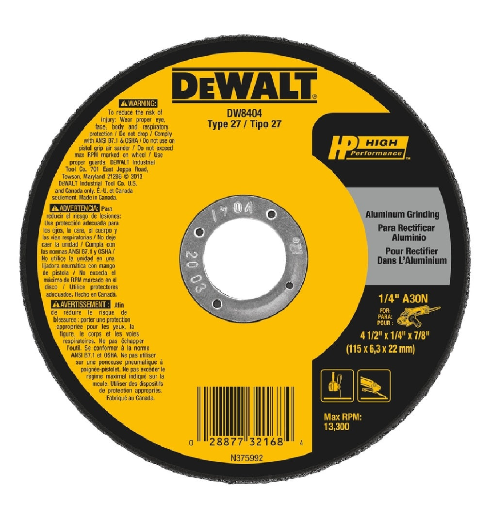 DeWalt DW8404 Cutting Grinding Wheel, Aluminum Oxide