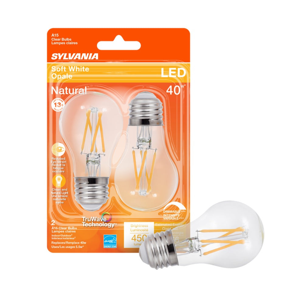 Sylvania 40760 B10 LED Dimmable Bulb, Clear, 5 Watt