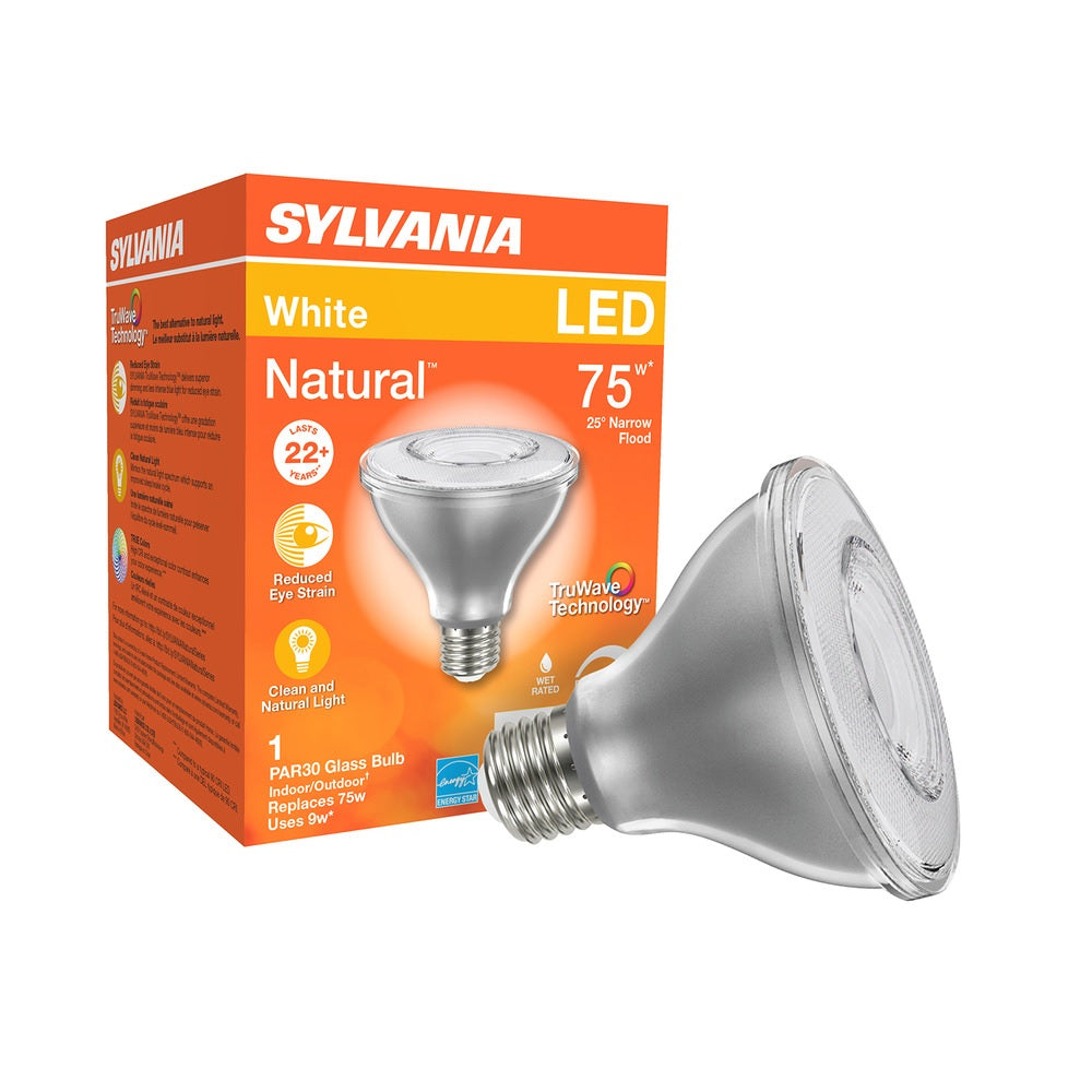 Sylvania 40914 PAR30 LED Dimmable Bulb, Clear, 9 Watt