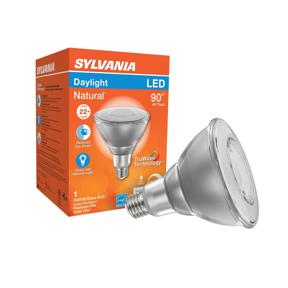 Sylvania 40902 E26 Daylight LED Floodlight Bulb, 12 watt