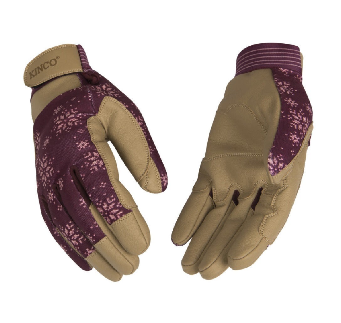Kinco 2002HKW-S Burgundy Synthetic Women Gloves, Medium