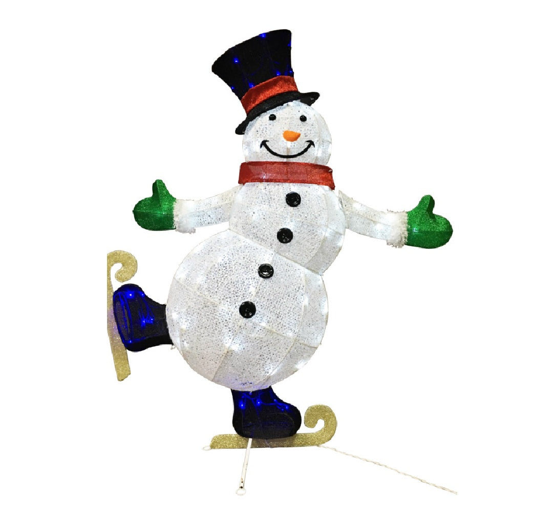 Santas Forest 58505 Lighted Fabric Snowman 3D, 4 Inch