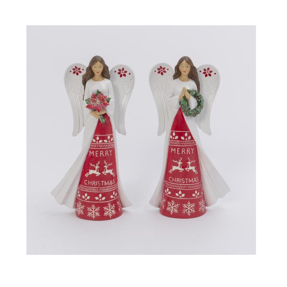 Gerson 2593810 Resin Christmas Angel Figurine, 5.52 Inch