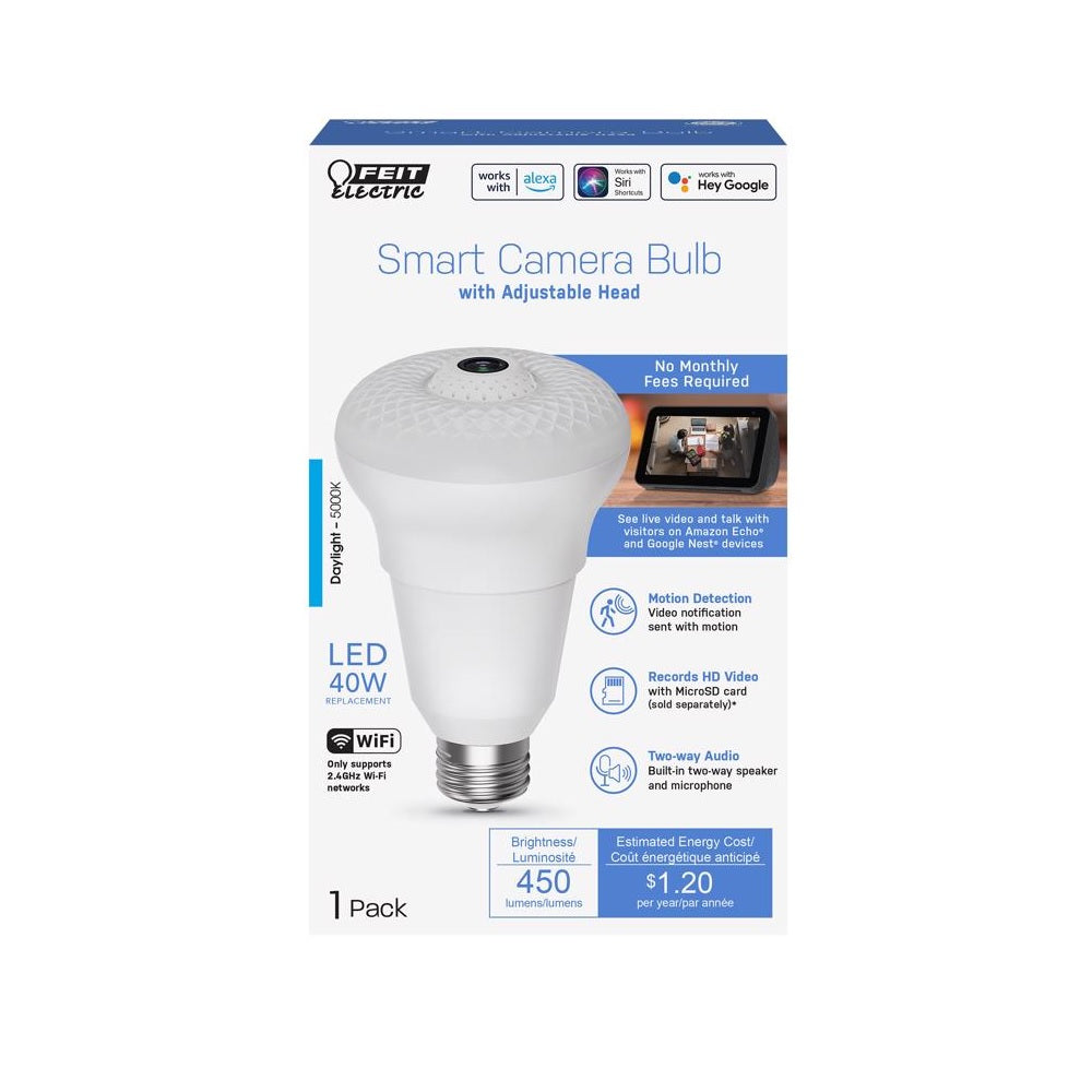 Feit Electric A450850CAMWIFIL E26 (Medium) LED Smart Bulb, 40 Watt
