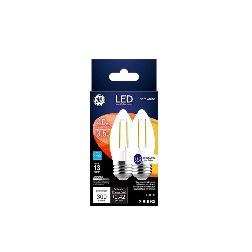 GE 23179 E26 (Medium) Soft White LED Bulb, 40 Watt, 2 pk