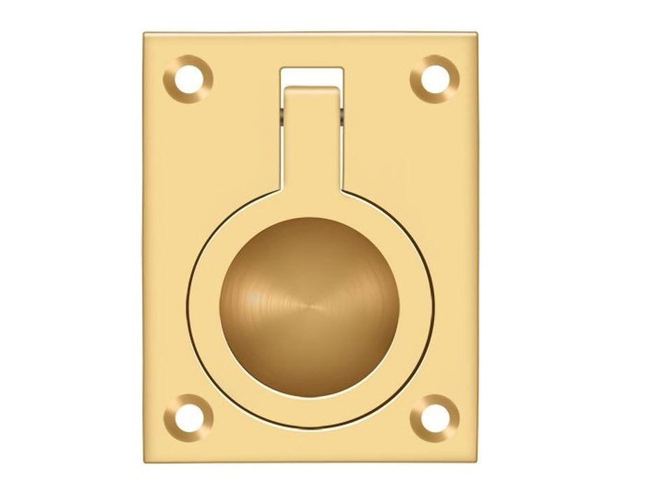 Deltana FRP25CR003 Flush Ring Pull, Lifetime Brass