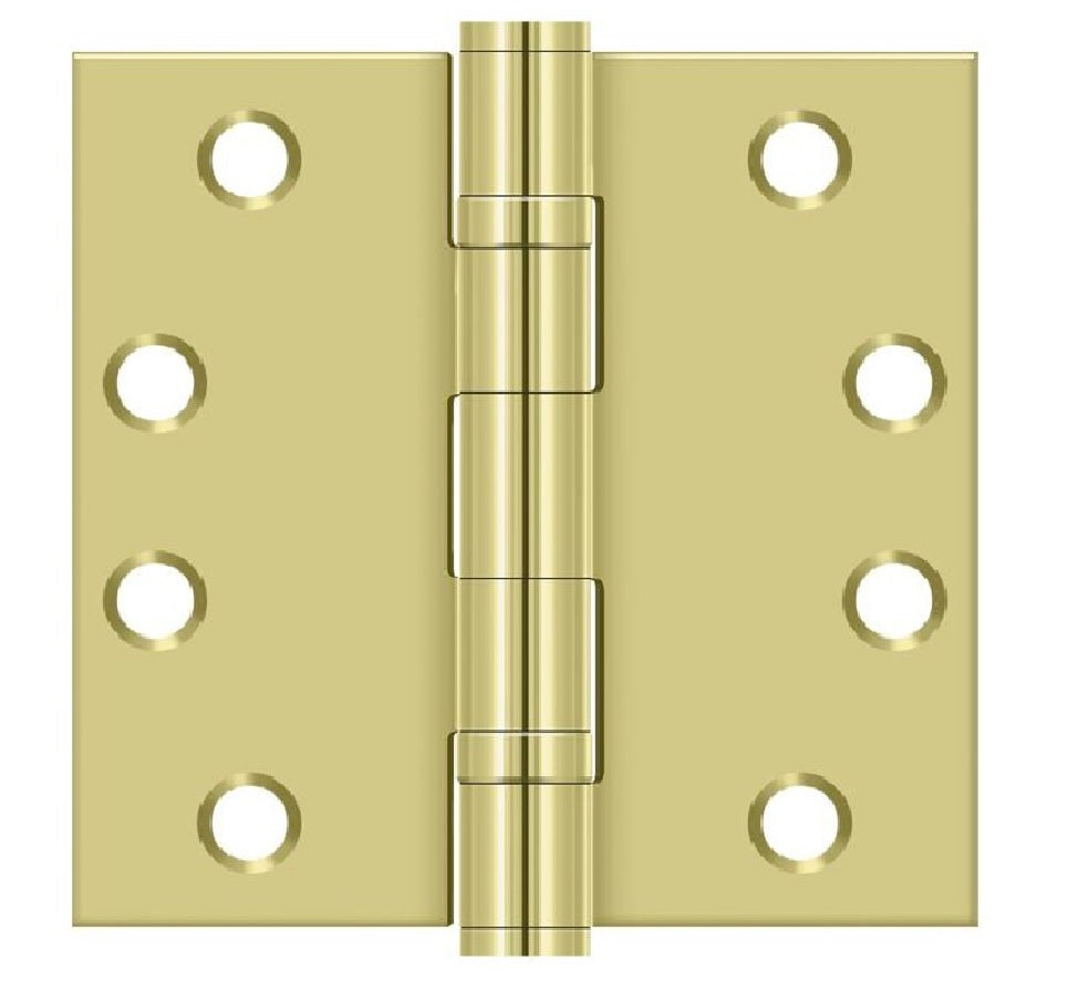 Deltana S44HDBB3 Square Door Hinge, Bright Brass