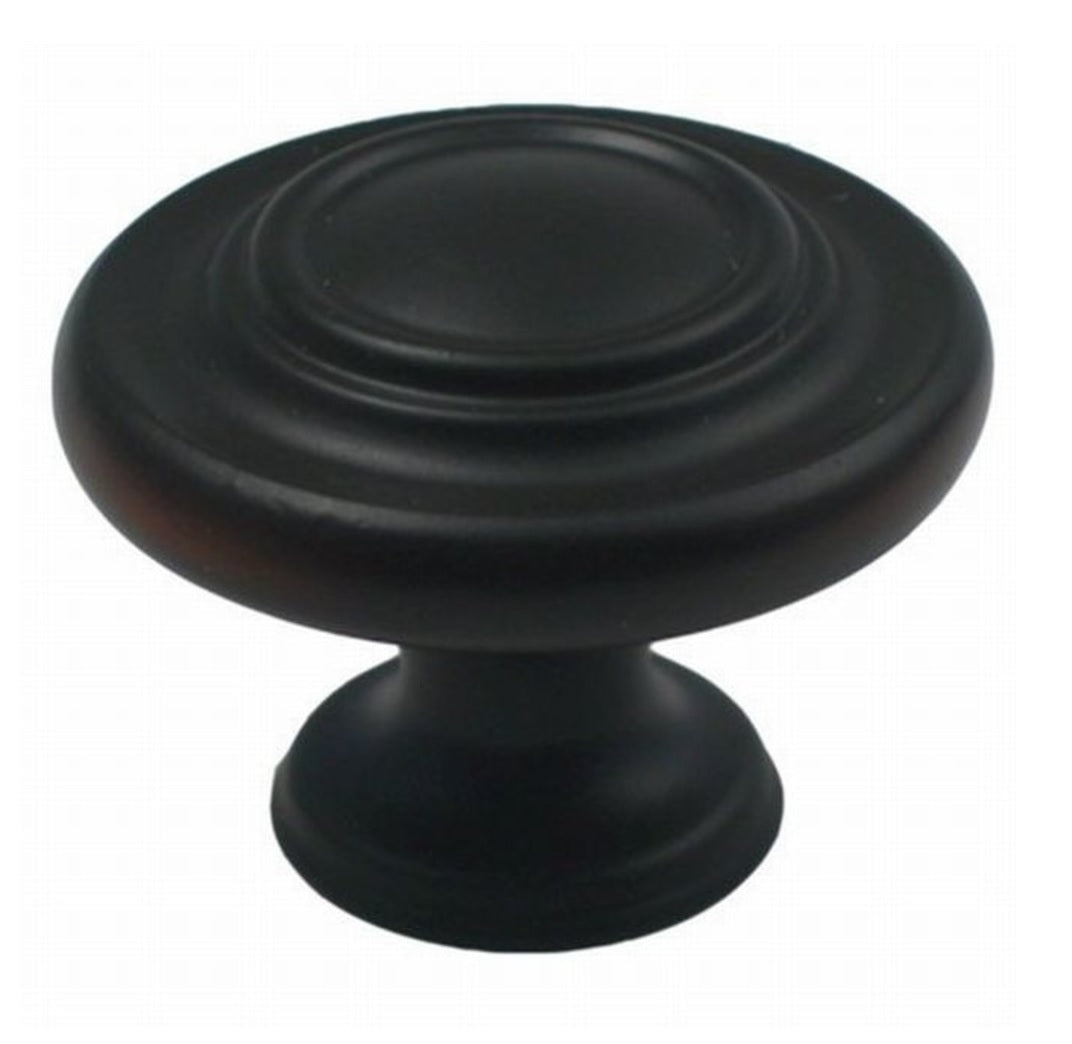 Rusticware 921BLK Flat Mushroom Cabinet Knob, Black