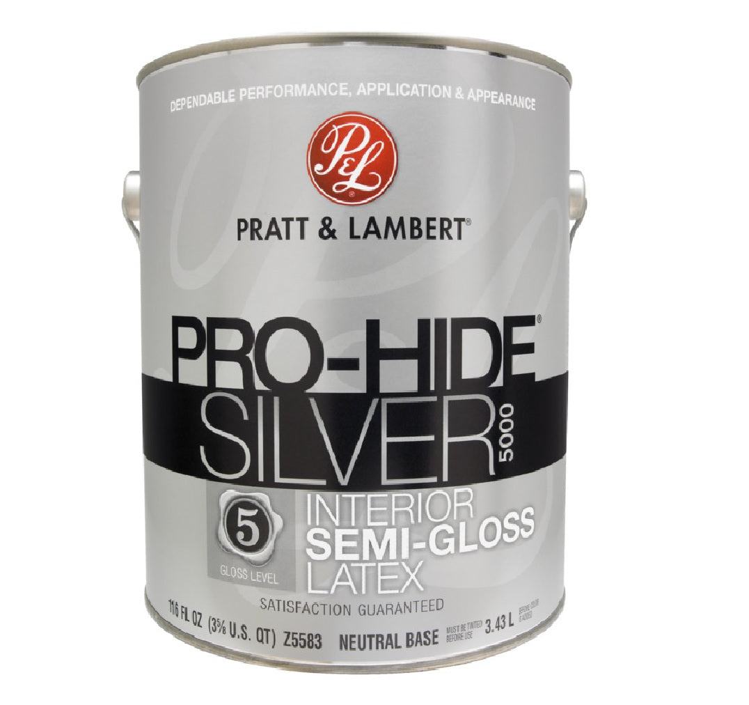 Pratt & Lambert 0000Z5583-16 Pro-Hide Silver 5000 Interior Paint, 1 Gallon