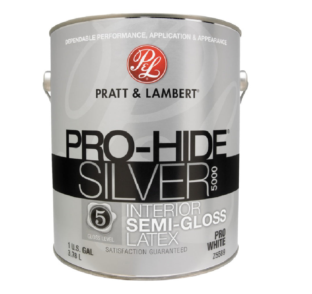 Pratt & Lambert 0000Z5589-16 Pro-Hide Silver 5000 Interior Paint, 1 Gallon