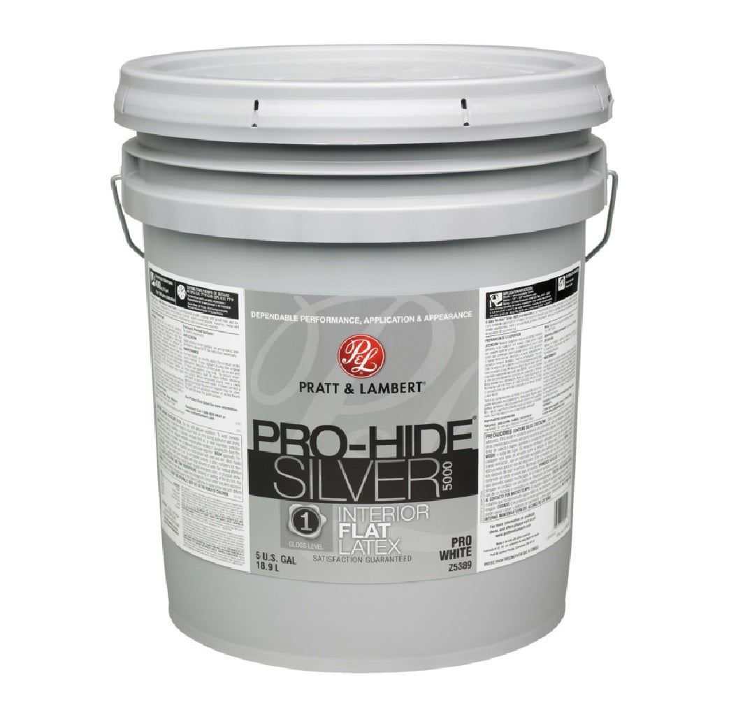 Pratt & Lambert 0000Z5389-20 Pro-Hide Silver 5000 Interior Paint, 5 Gallon