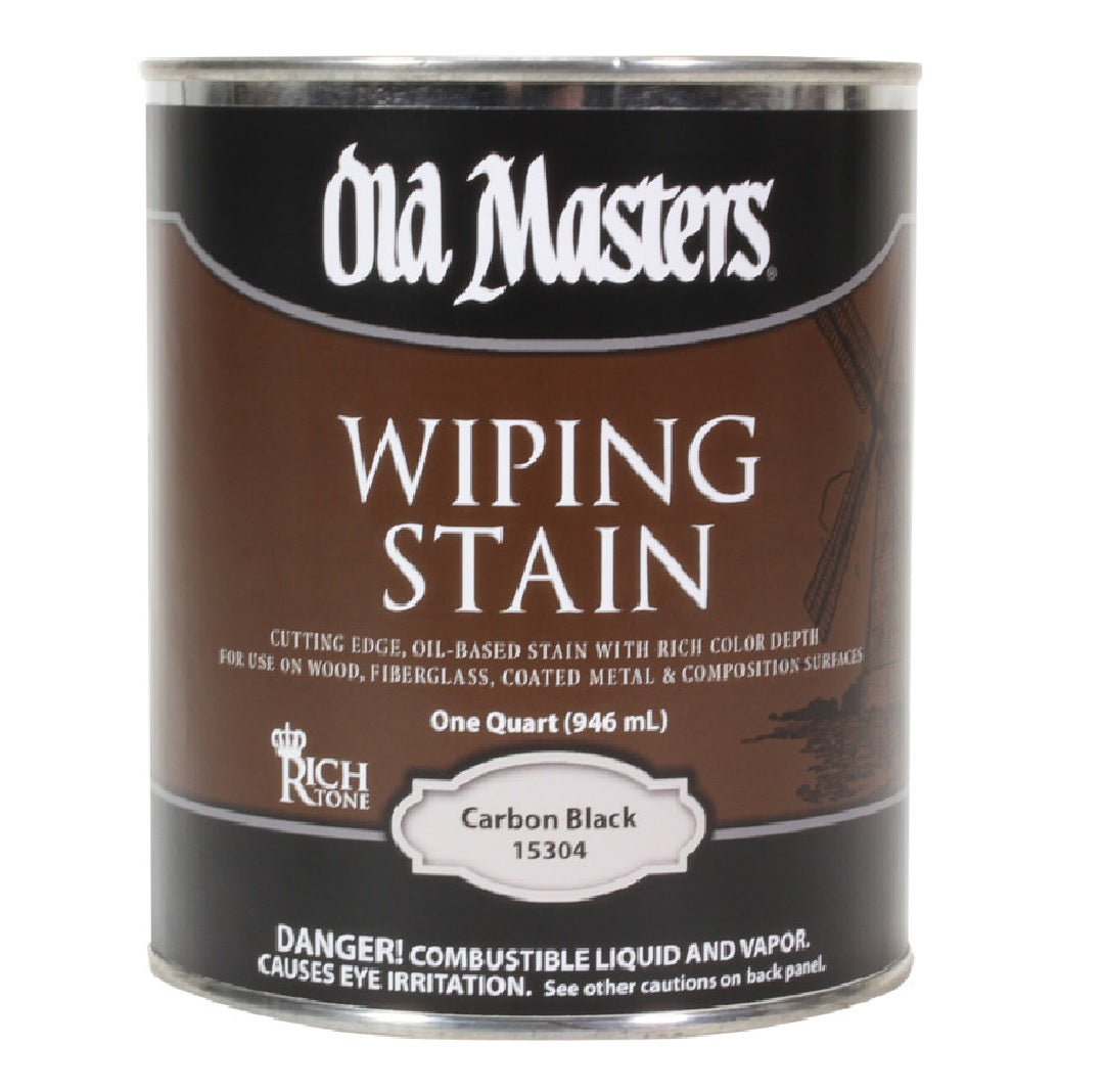 Old Masters 15304 Wiping Wood Stain, Carbon Black