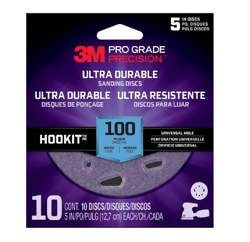 3M DUH5100TRI-10I Pro Grade Precision Sanding Disc, 100 Grit