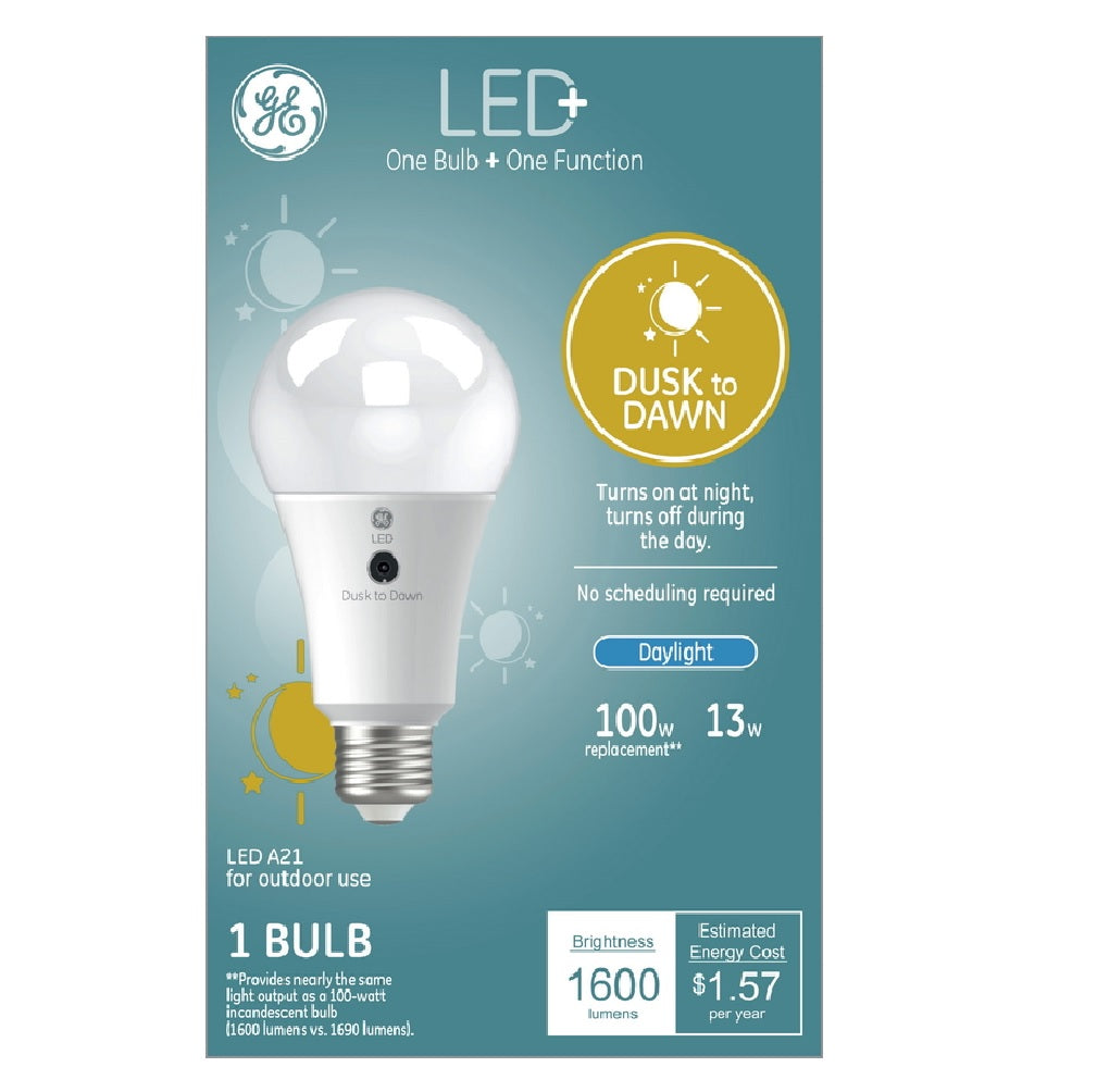 GE Lighting 93121490 A21 Outdoor LED Dusk to Dawn Bulb