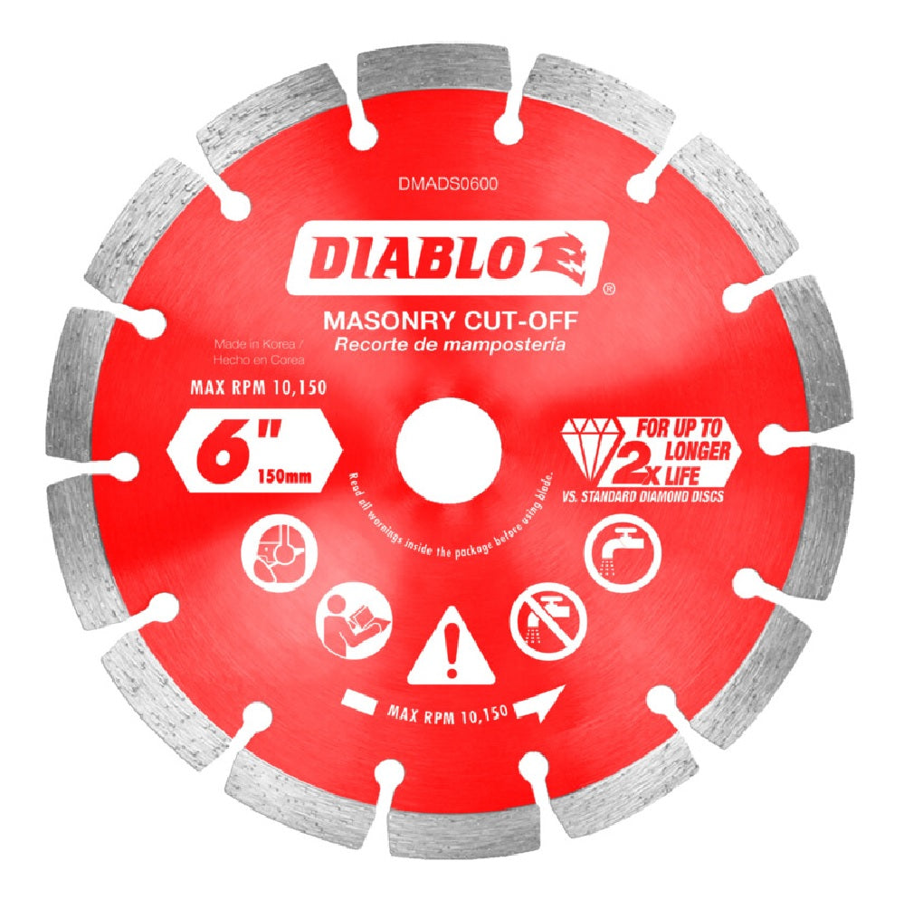 Diablo DMADS0600 Diamond Segmented Cut-Off Discs for Masonry
