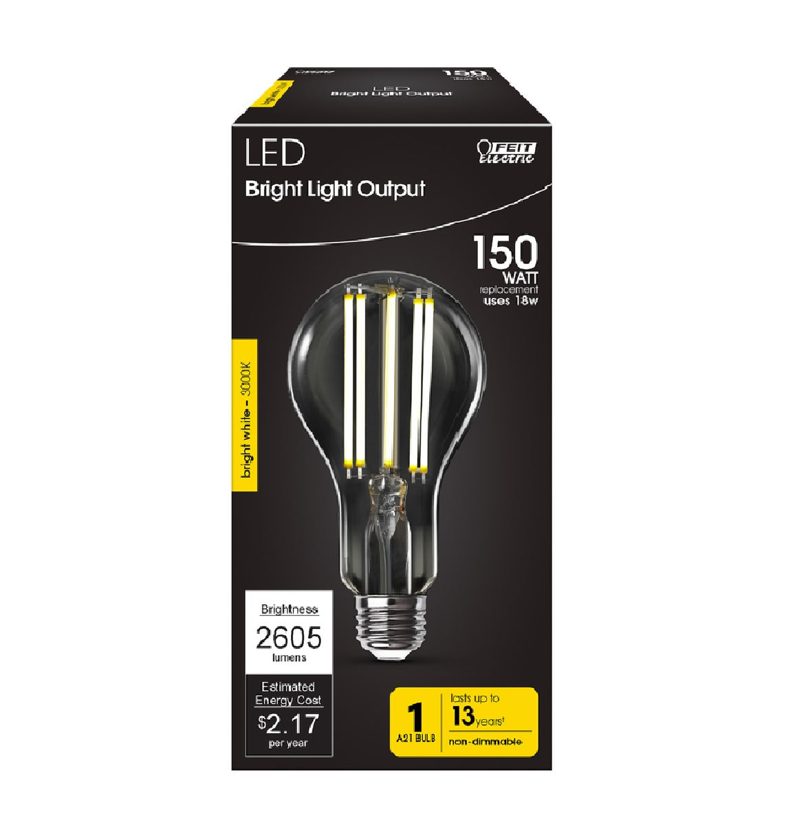 Feit Electric OM150DMCL830FIL A21 Filament LED Bulb