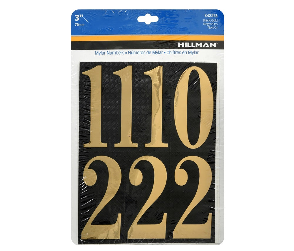 Hillman 842276 Self-Adhesive Reflective Number Set, Gold
