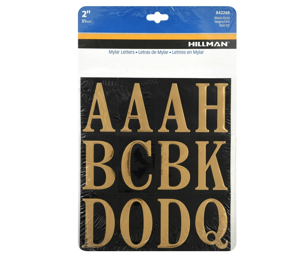 Hillman 842268 Reflective Self-Adhesive Letter Set, Gold