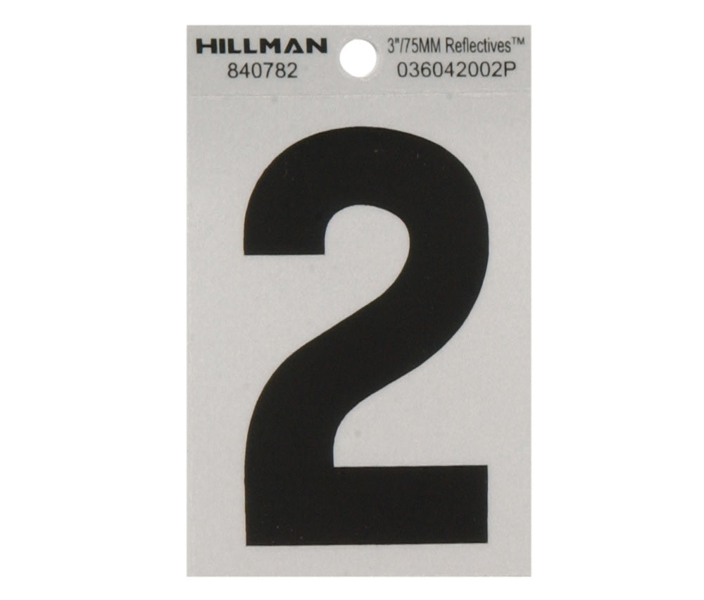 Hillman 840782 Reflective Mylar Self-Adhesive Number, Black, 1 pc.