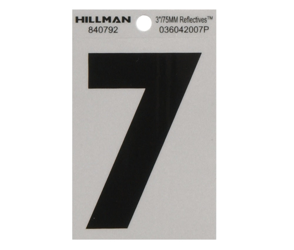 Hillman 840792 Reflective Self-Adhesive Number, Black, 1 pc.