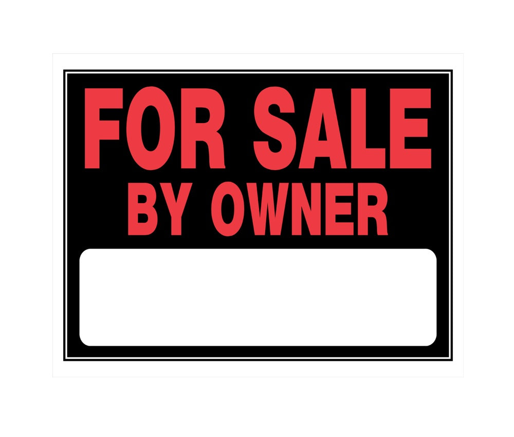 Hillman 840030 English For Sale Sign, 15" x 19", Black