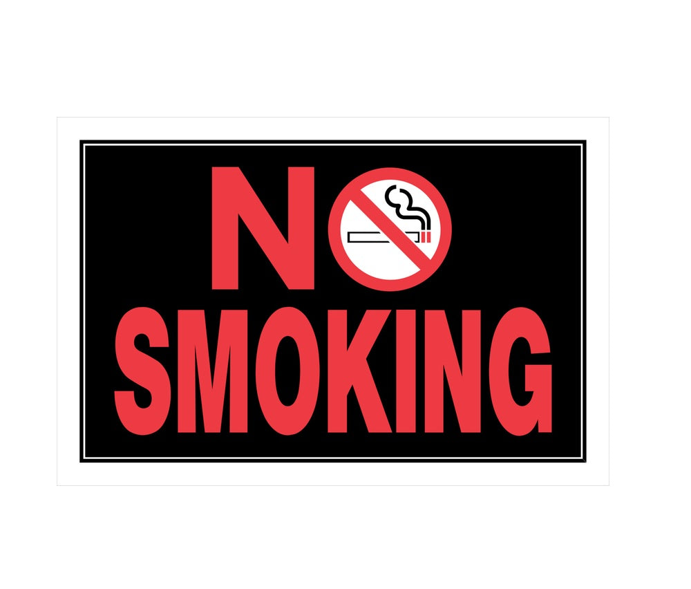 Hillman 839896 English No Smoking Sign, 8" x 12", Black