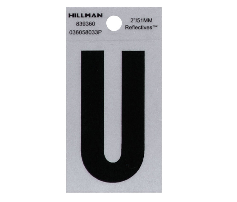 Hillman 839360 Reflective Self-Adhesive Letter, Black, 1 pc.