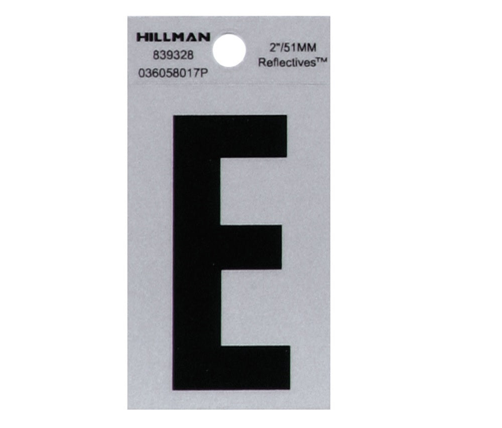 Hillman 839328 Reflective Mylar Self-Adhesive Letter, Black, 1 pc
