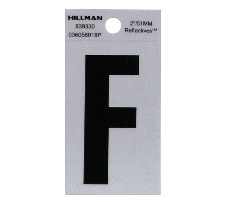 Hillman 839330 Reflective Mylar Self-Adhesive Letter, Black, 1 pc