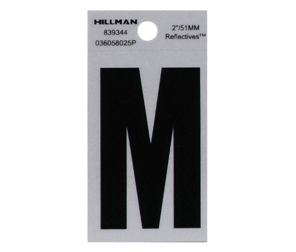Hillman 839344 Reflective Mylar Self-Adhesive Letter, Black, 1 pc