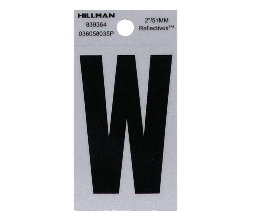Hillman 839364 Reflective Mylar Self-Adhesive Letter, Black, 1 pc