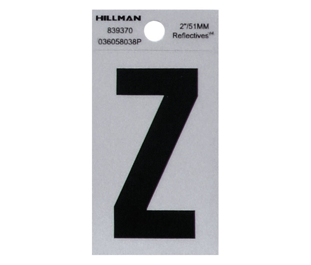 Hillman 839370 Reflective Mylar Self-Adhesive Letter, Black, 1 pc
