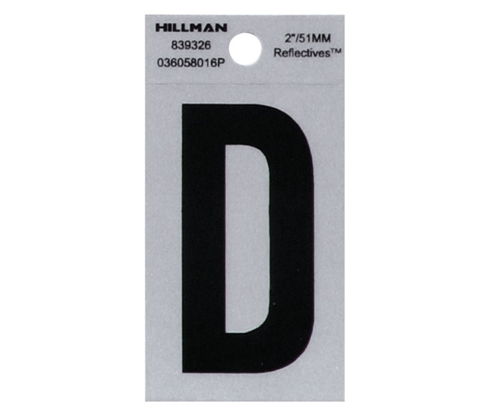 Hillman 839326 Reflective Self-Adhesive Letter, Black, 1 pc