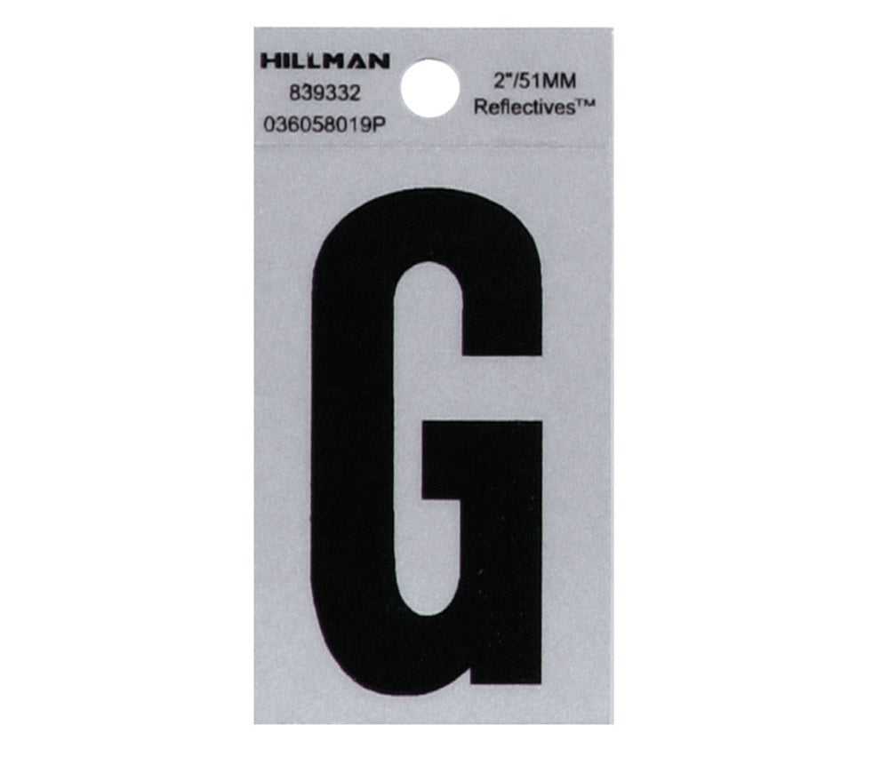 Hillman 839332 Reflective Mylar Self-Adhesive Letter, Black, 1 pc