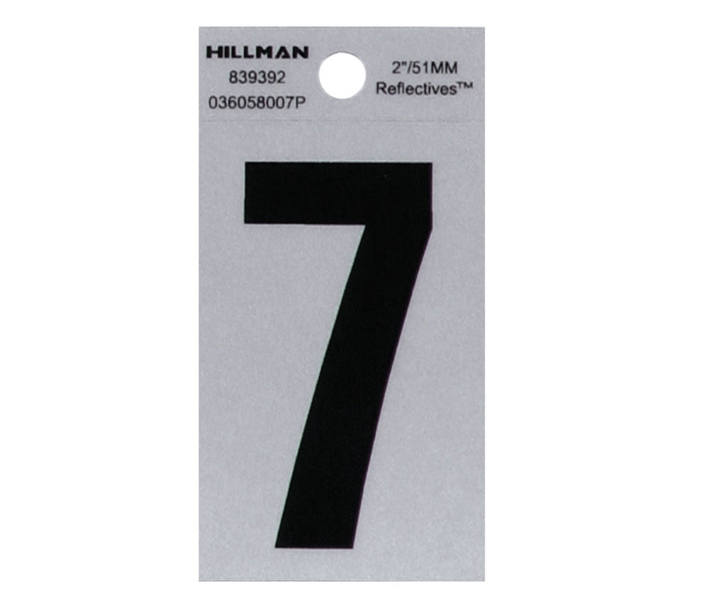 Hillman 839392 Reflective Mylar Self-Adhesive Number, Black, 1 pc