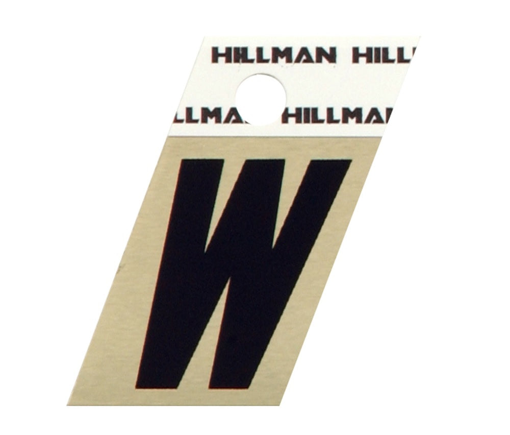 Hillman 840538 Reflective Metal Self-Adhesive Letter, Black, 1 pc