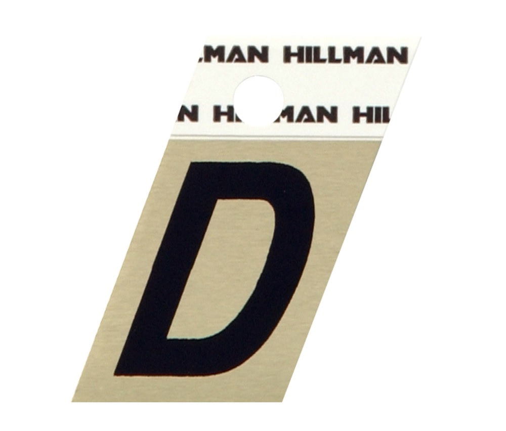 Hillman 840500 Reflective Metal Self-Adhesive Letter, Black, 1 pc.